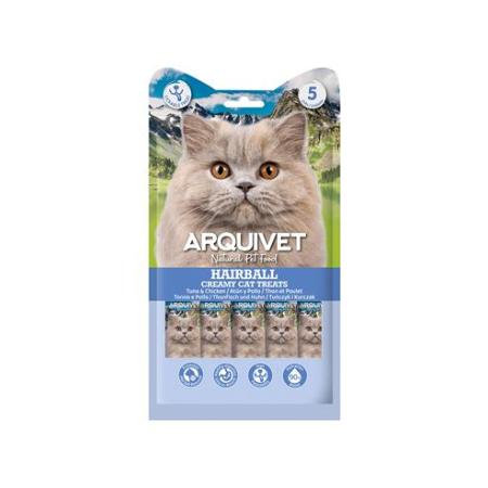 ARQUIVET SNACK CREMOSO HAIRBALL 5X14GR