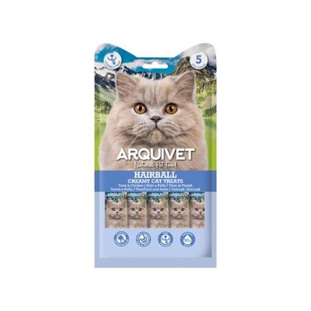 ARQUIVET SNACK CREMOSO HAIRBALL 5X14GR