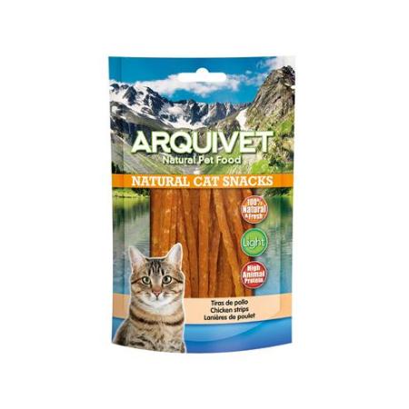 TIRAS DE POLLO GATO 50GR ARQUIVET